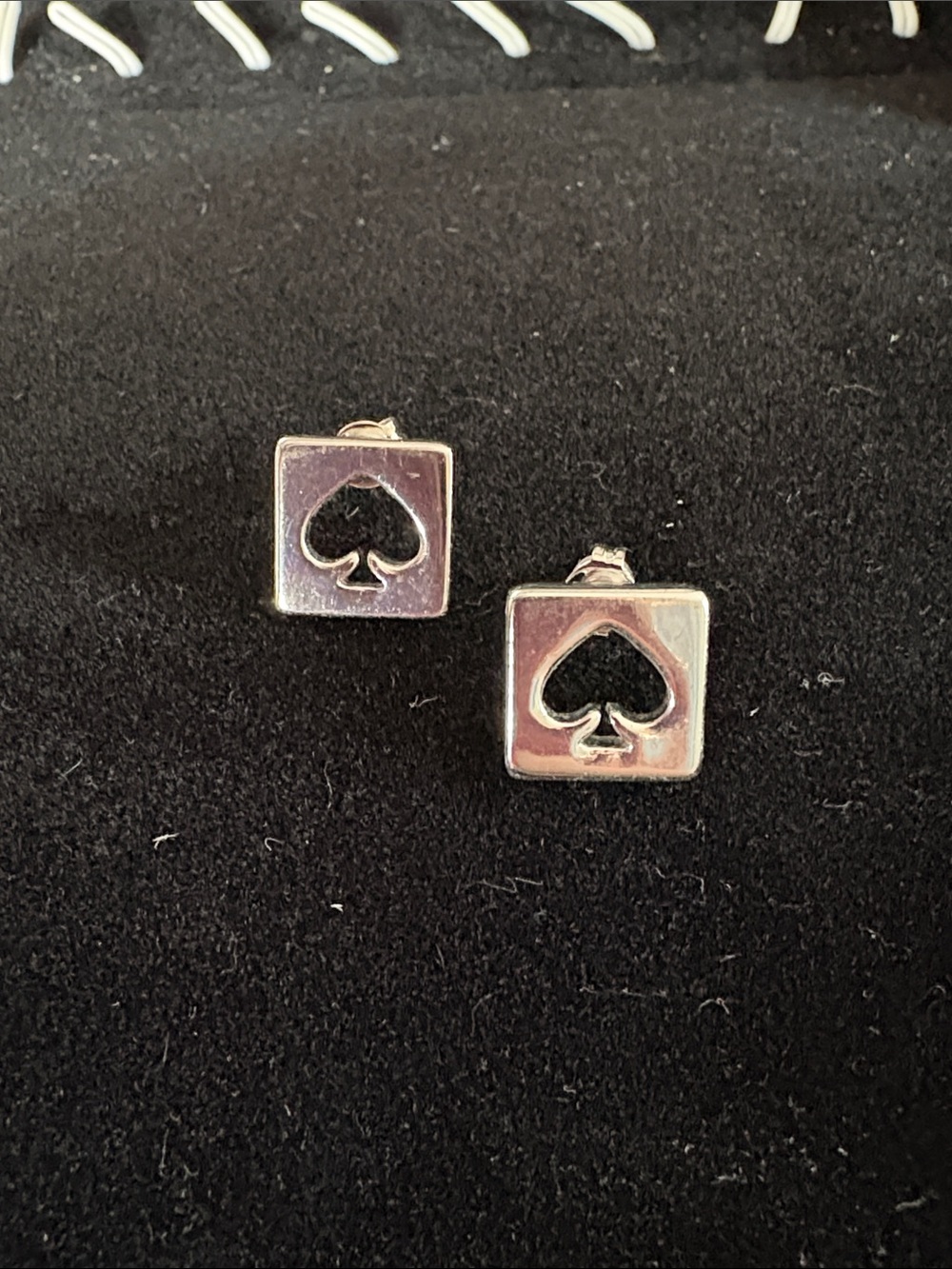 Vintage Kate Spade Silver Square Spade Studs